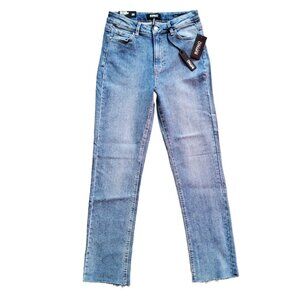 Buffalo David Bitton High Rise Jeans Womens Size 26 Medium Wash Ramsey Raw Hem